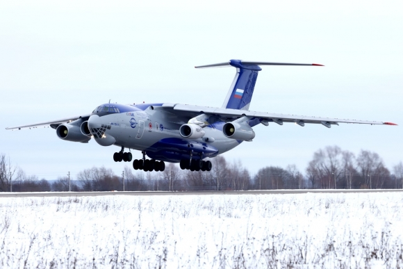 Первый полет летающей лаборатории Ил-76ЛЛ с двигателем ПД-8, 26 декабря 2022 г. Фото: ОАК